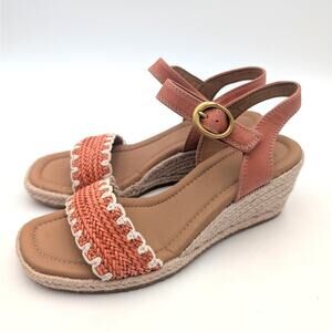 Söfft Inez Espadrille Wedge Sandal Open Toe Women's Papaya Size US7M EU37.5